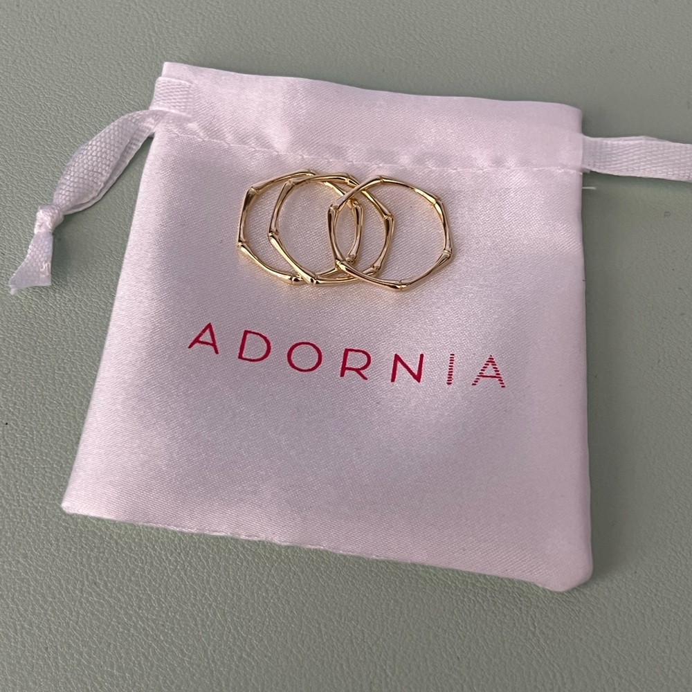 Adornia 14k gold bamboo rings